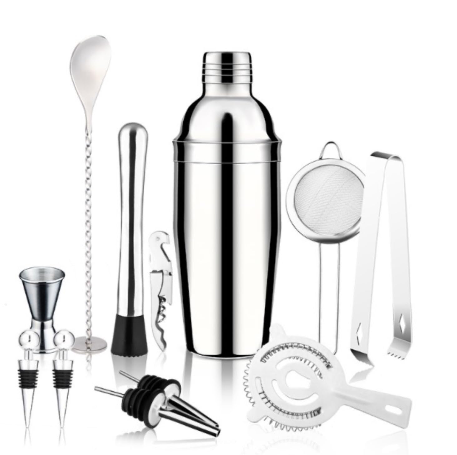 Shaker Cocktail 13pcs Cocktail Shaker Making Set Bartender Kit Barre in Acciaio Inossidabile Strumento Accessori per Feste A Casa Bar Set(350ml)
