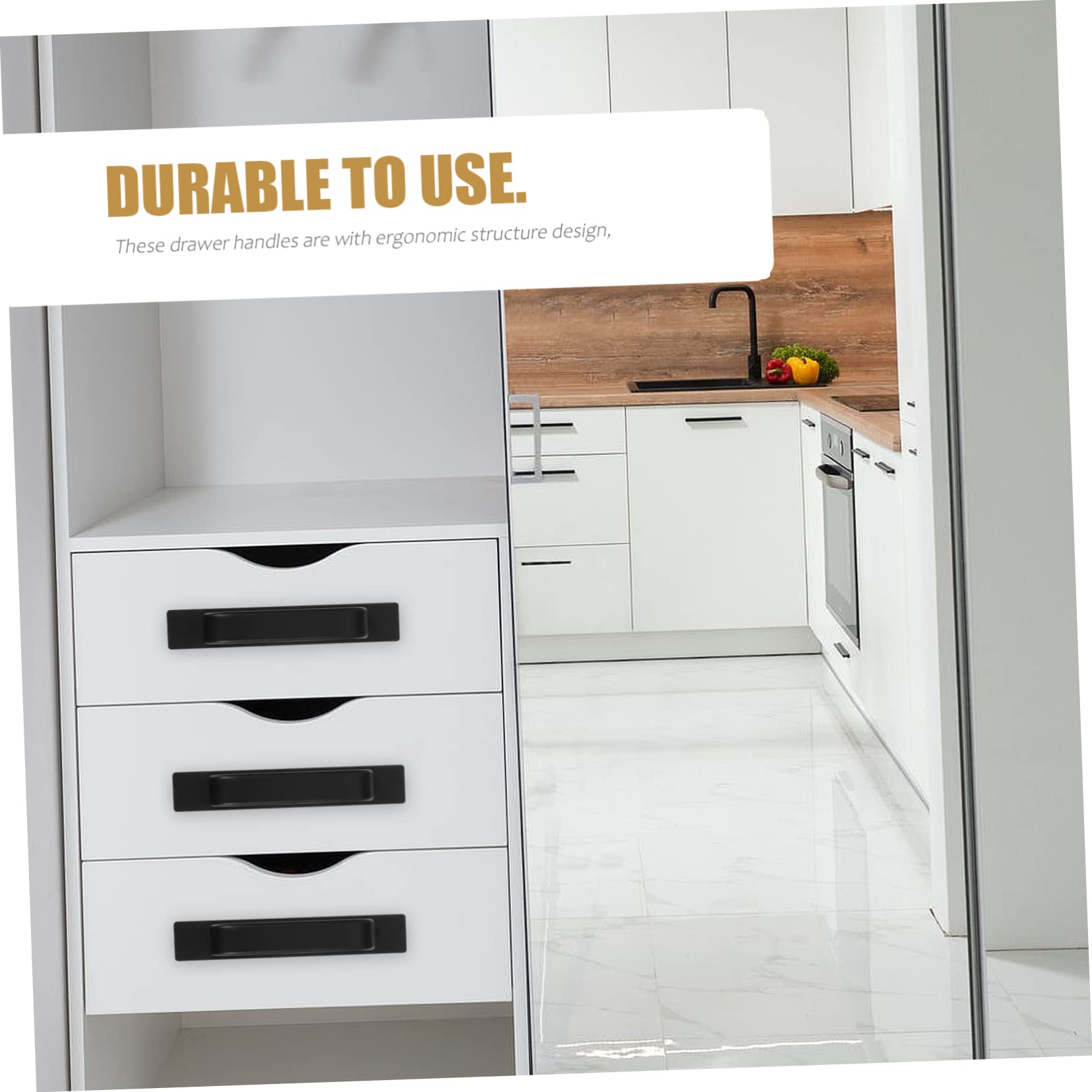 6 Tiradores Semicirculares Adhesivos Para Puertas Y Cajones - Color Negro, Diseño Ergonómico, Sin Perforación, Fácil Instalación