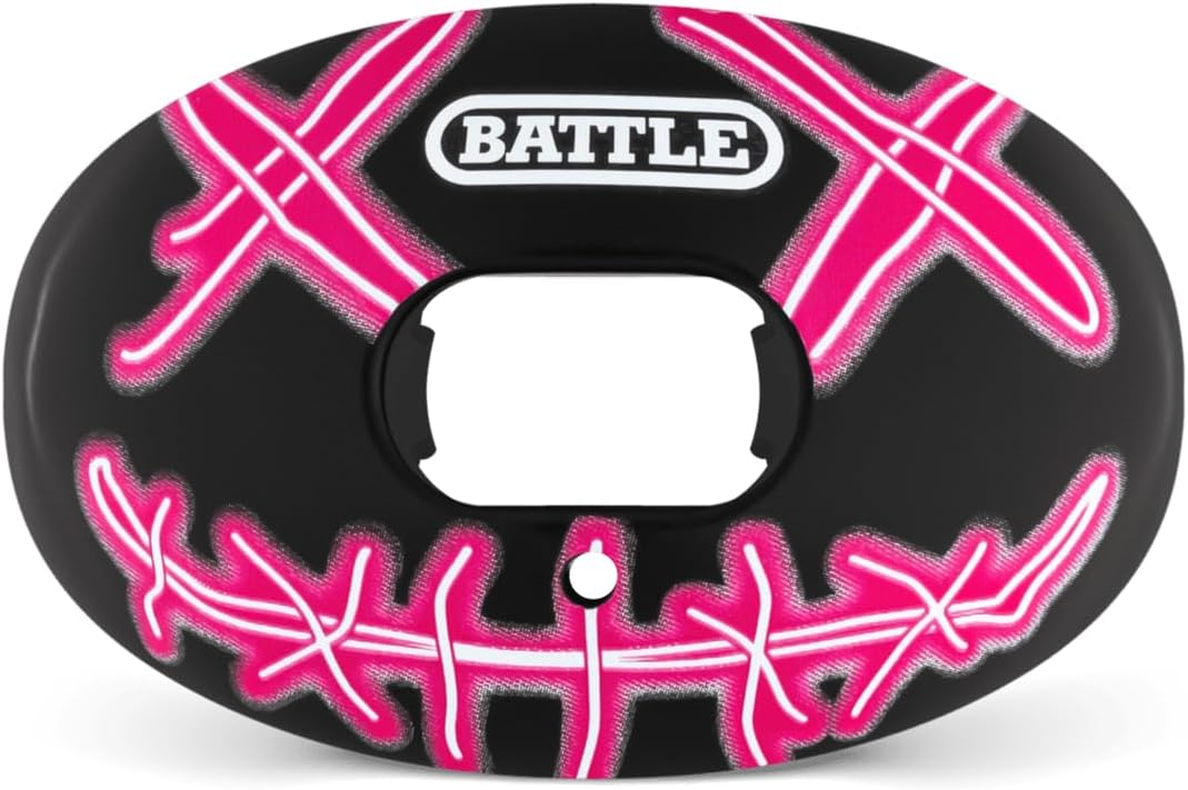 Battle Sports Oxygen Football Mouthguard - Football Mouth Guard with Strap, Superior Airflow & Better Performance, Maximum Breathability, Works with Braces