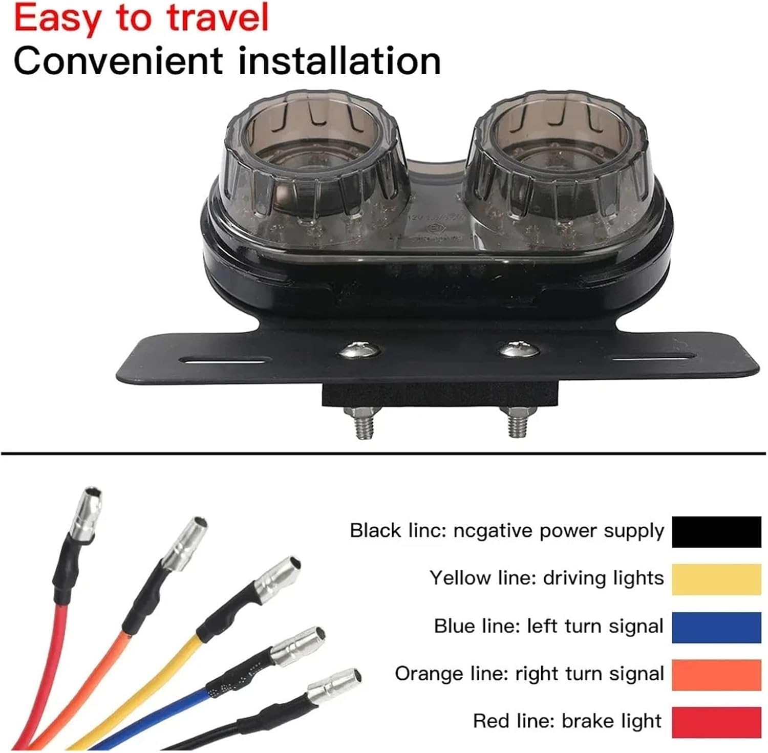 Fanale posteriore per moto Per Atvs Dirt Bike Buggy Motorcycle Led Tail Brake Turn Signals Light License Plate Rears Tails Lights