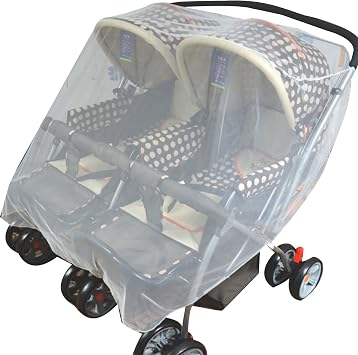 REDYY Double Stroller Mosquito Net, Ultra-Fine Mesh, Elastic Closure, Tulle Material, Universal Size