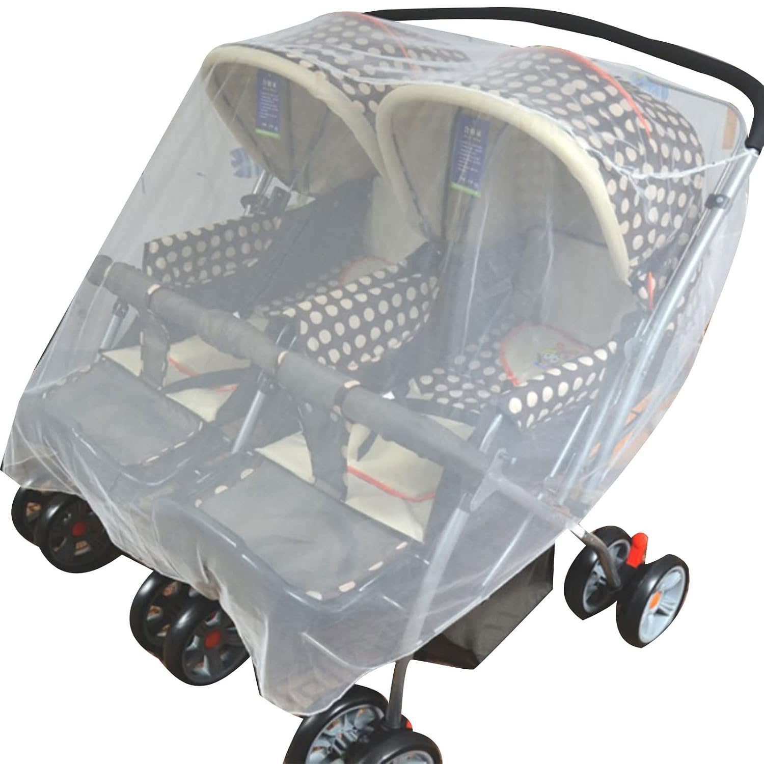 Double Stroller Net Insect-Shield Net Mesh Cover Double Joggers Pram Breathable Mesh Net Pushchair Accessories Netting for Stroller