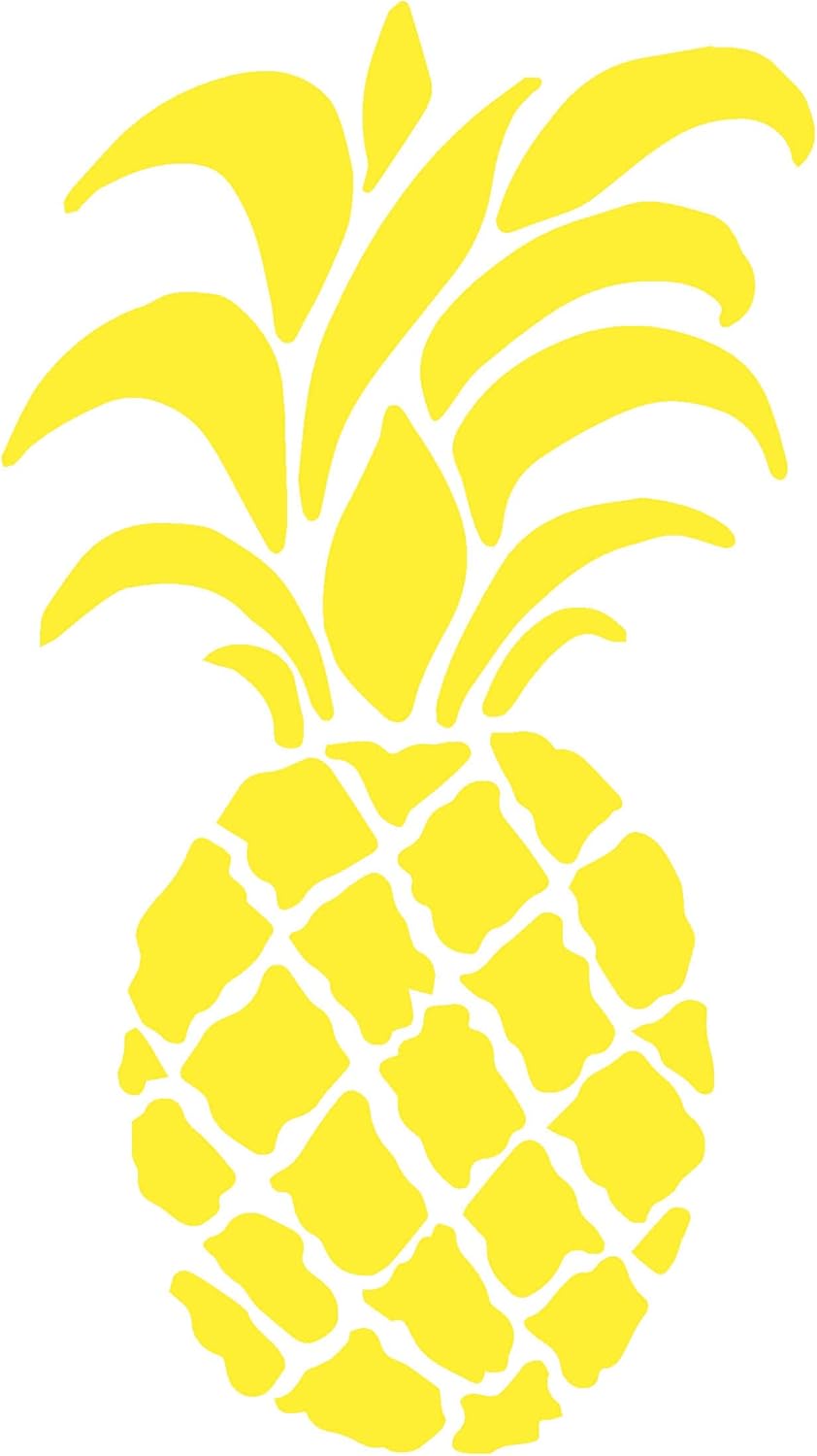 Yellow Pineapple, I Make Decals ®, Hard Hat, Lunch Box, Tool Box, Helmet Stickers 6.5 inch x 3.5 inch