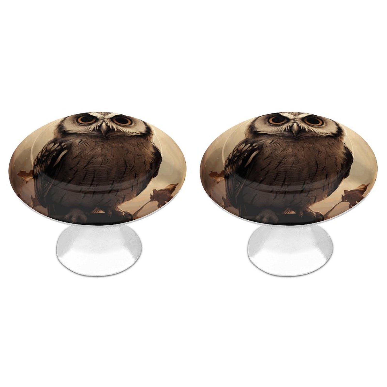 NTVOWPZO Cabinet Handles Round Drawer Pulls Cute Owl Dresser Knobs for Cabinets and Drawers Handle for Bathroom Cupboard Drawers Cabinet Pulls for Kitchen Door