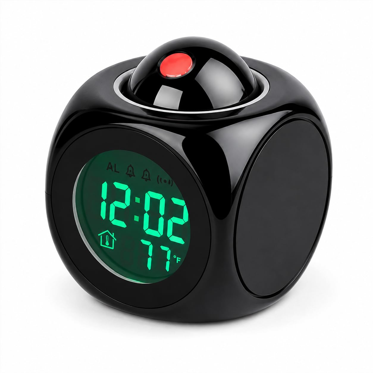 Digital LCD Projection Alarm Clock with Voice Control, LED Display Weather Station, Temperature Monitor, Time Projector Clock for Bedroom, Office, Study Table and Nightstand - Black-image-39