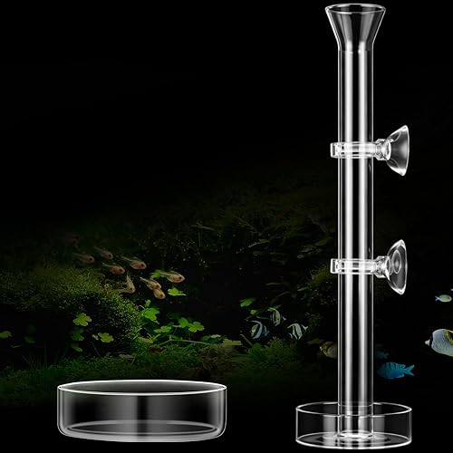 Miniatura 8 de Chengu Juego de 3 tubos y platos de alimentación de camarones, tubo de alimentación de camarones de vidrio de 7.87 pulgadas y 2 cuencos de acuario,