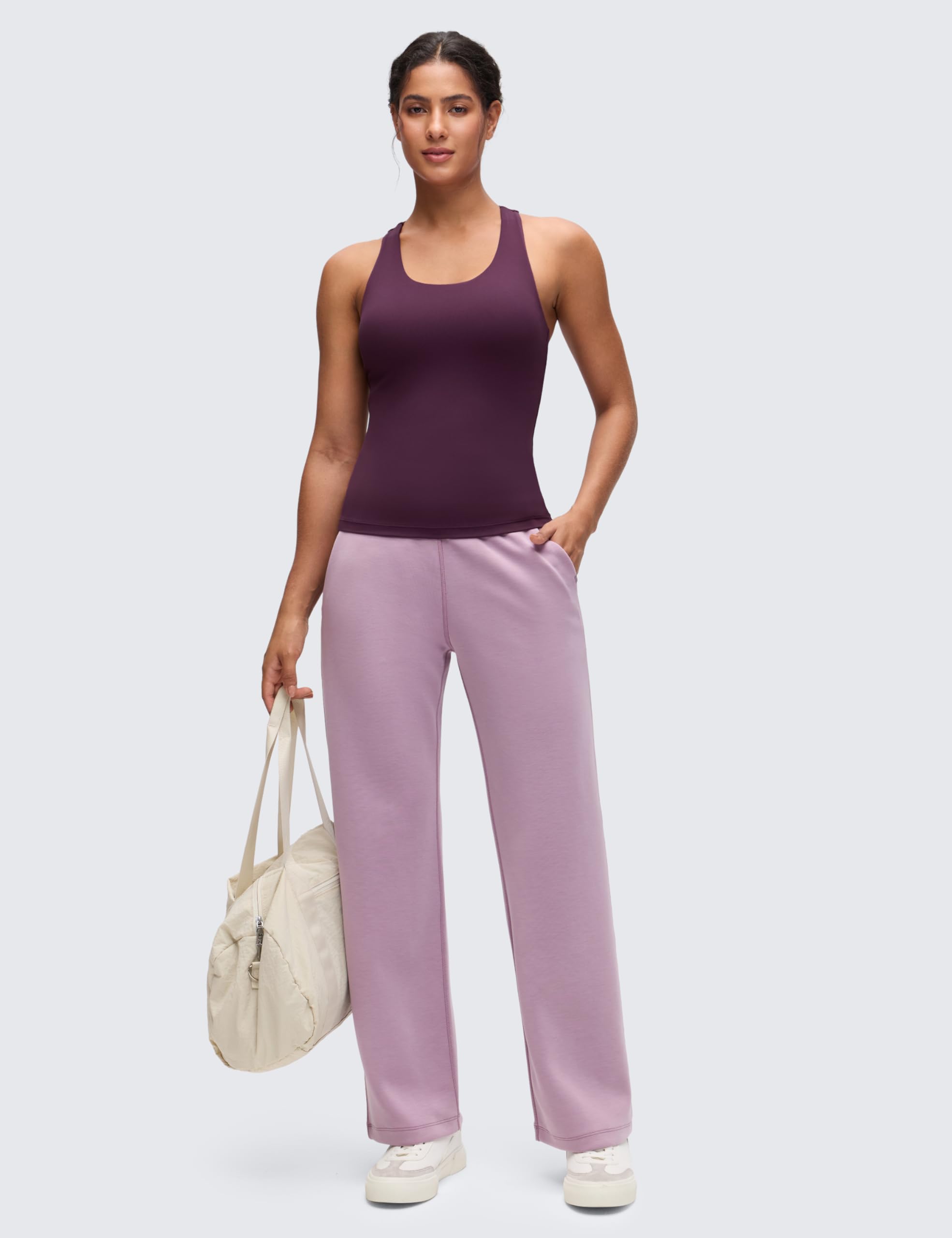 CRZ YOGA Mujer Butterluxe Camiseta Sin Mangas de Entrenamiento con Sujetador Incorporado
