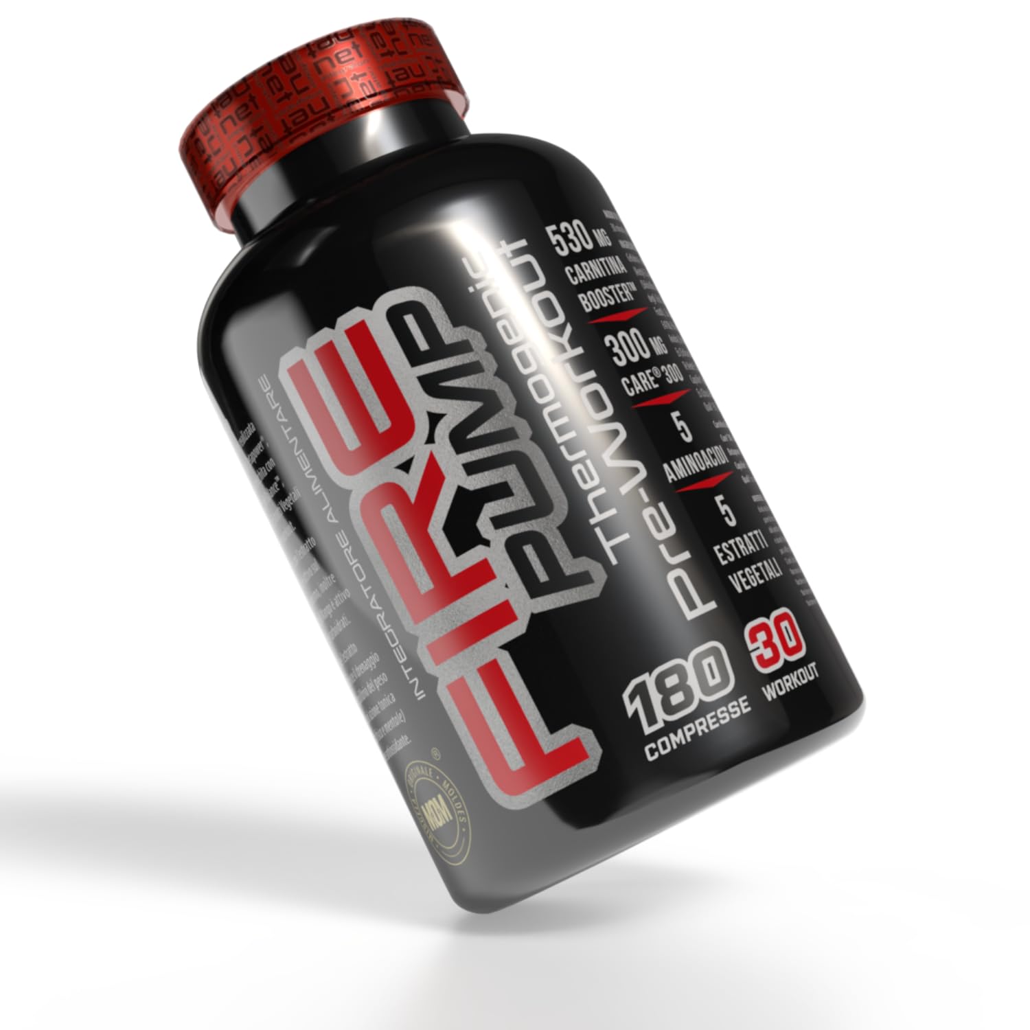 Net Integratori Fire Pump 180 cpr – Integratore Pre-Workout per la fase Cut – Propionyl-L-Carnitina e Acetyl-Carnitina per Energia Resistenza e Supporto alla Massa Muscolare