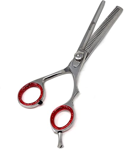 Miniatura 6 de Juego de 2 tijeras profesionales de corte y adelgazamiento de pelo de 6 pulgadas, acero inoxidable, tijeras ligeras para corte de pelo para