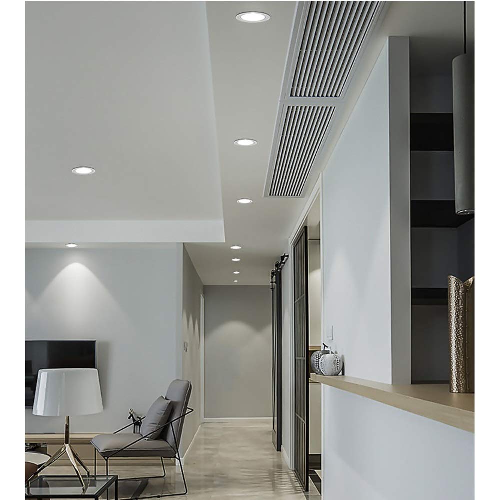 Foco De Techo Led COB Empotrable De 10W/15W/20W, Downlight Empotrable Ajustable, Estilo Moderno Europeo, Luminaria De Montaje Empotrado para Tiendas De Ropa, Porches, Pas,6000k-20W