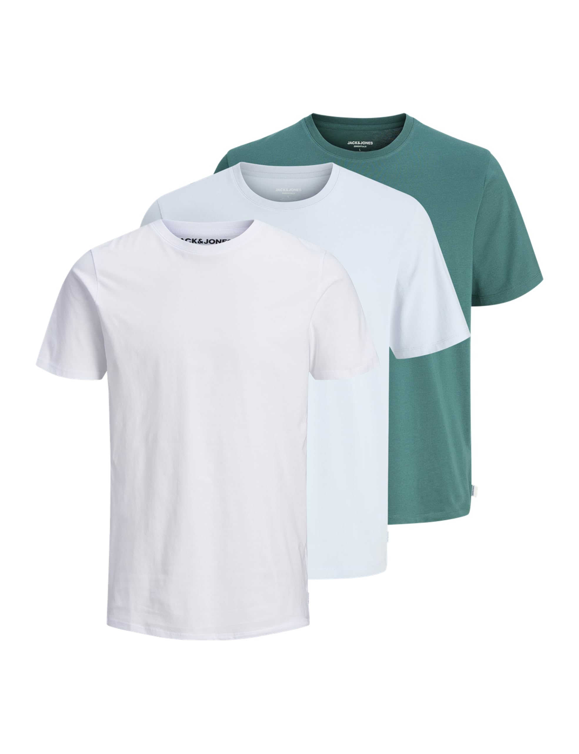 JACK & JONES Herren Jjeorganic Basic Tee Ss O-Ne 3Pk Mp Noos (3er Pack)