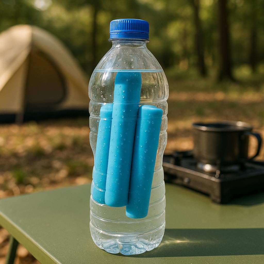 Set de 14 Acumuladores de Frío para Botellas - Enfriadores Reutilizables Alargados para Nevera, Bolsas Térmicas y Picnic - Accesorios de Hielo Portátiles