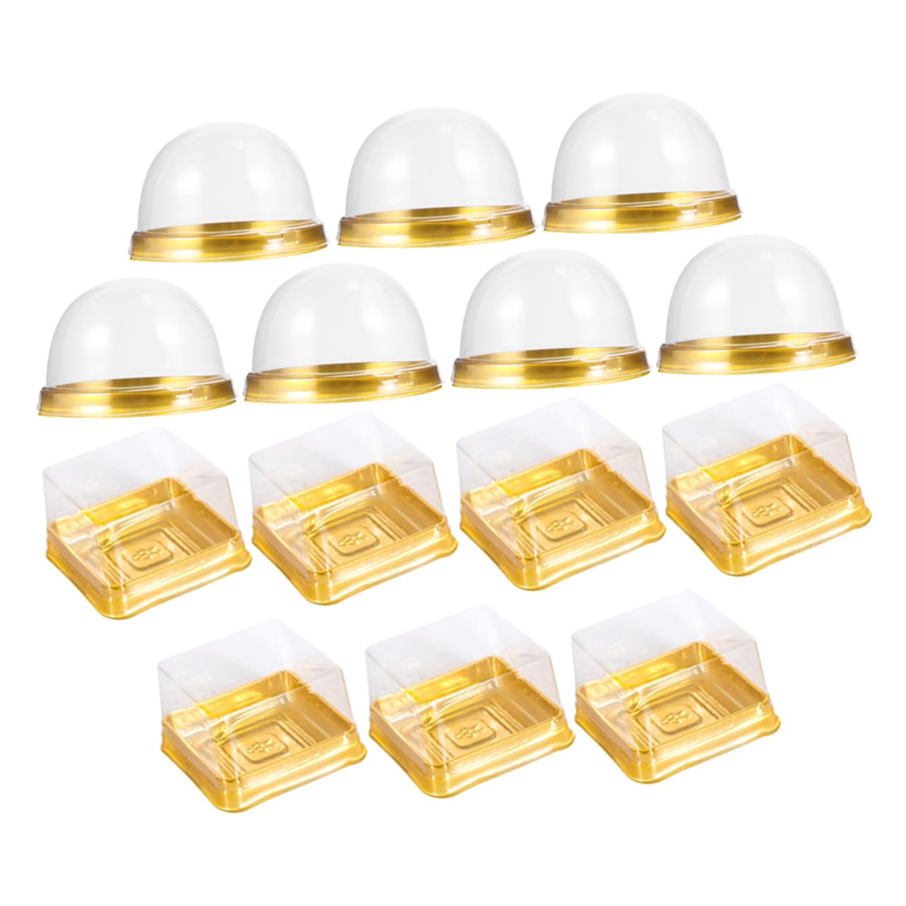 ULTECHNOVO 100Pcs Multi Function Bakery Case Transparent Dessert Boxes for Cupcakes Mousse Holders Egg Yolk Puff Pastries for Home Parties and Dessert Shops
