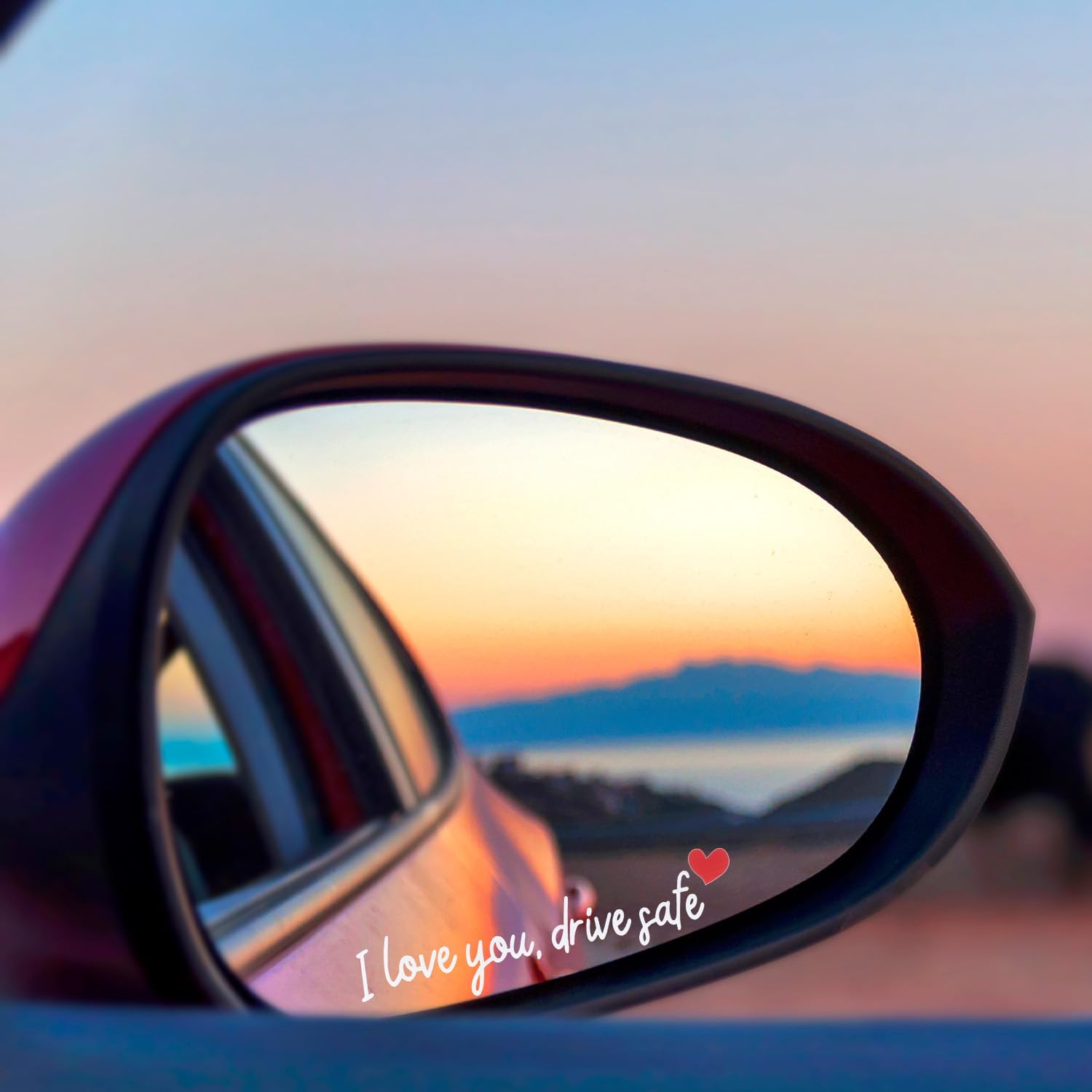 3pcs I Love You Drive Safe Mirror Stickers, Cute Car Drive Safe Rear View Mirror Decals with Hearts Car Driving Stickers Automotive Accessories for Women Driver (White) - Image 5