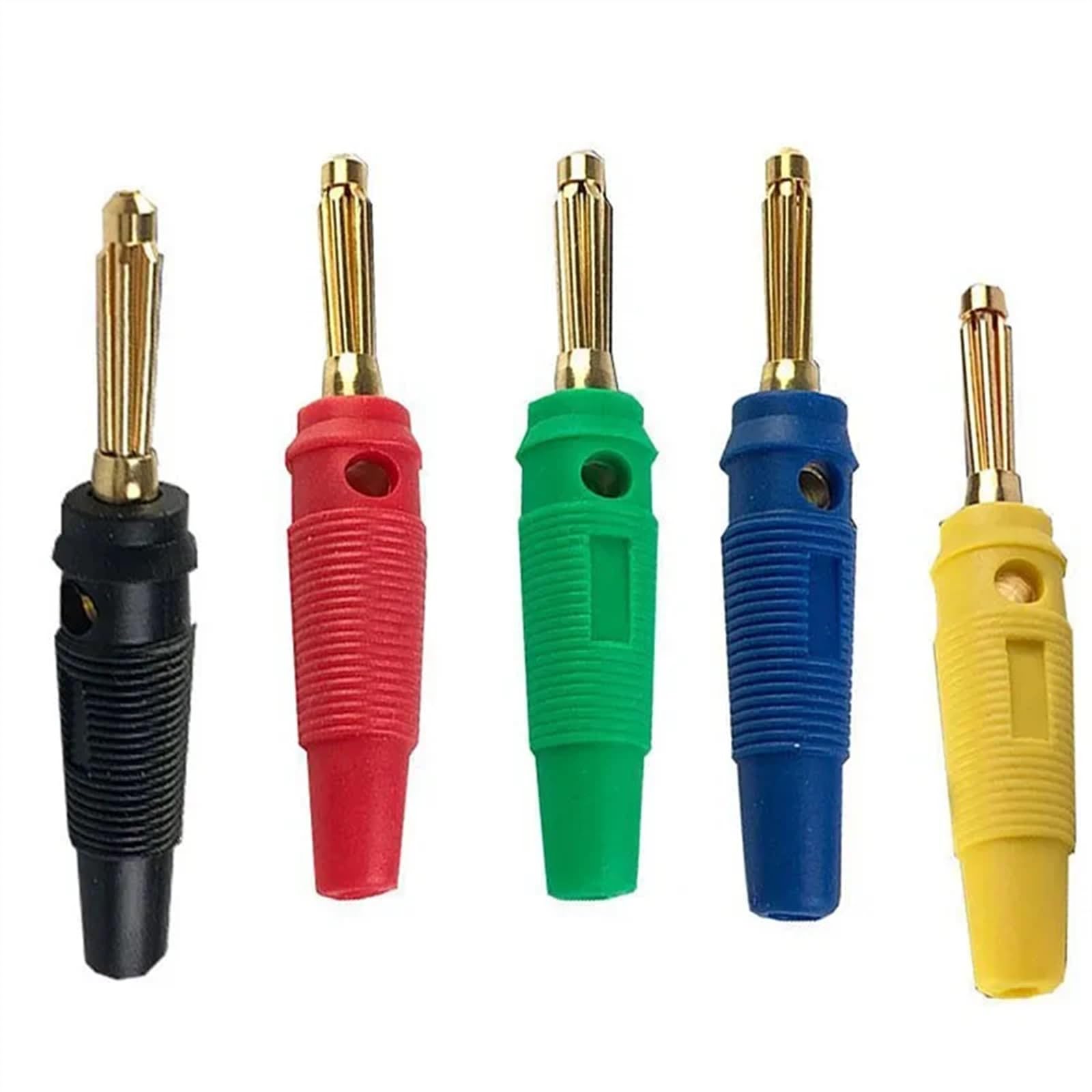 10 sztuk pozłacane 4 mm wtyk bananowy złącza głośnika wzmacniacz łącze jack jack do zacisków kablowych (10 czerwony)