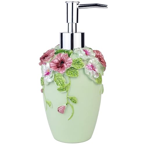 Vintage Soap Dispenser, Flower Lotion Soap Dispenser with Luxury Decorative