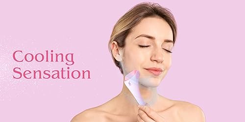 Miniatura 7 de Rodillo de mensaje facial con cabezal de acero extra (rosa), rodillo de hielo para cara, cara y cuerpo masajeadortóner para cara, herramientas de