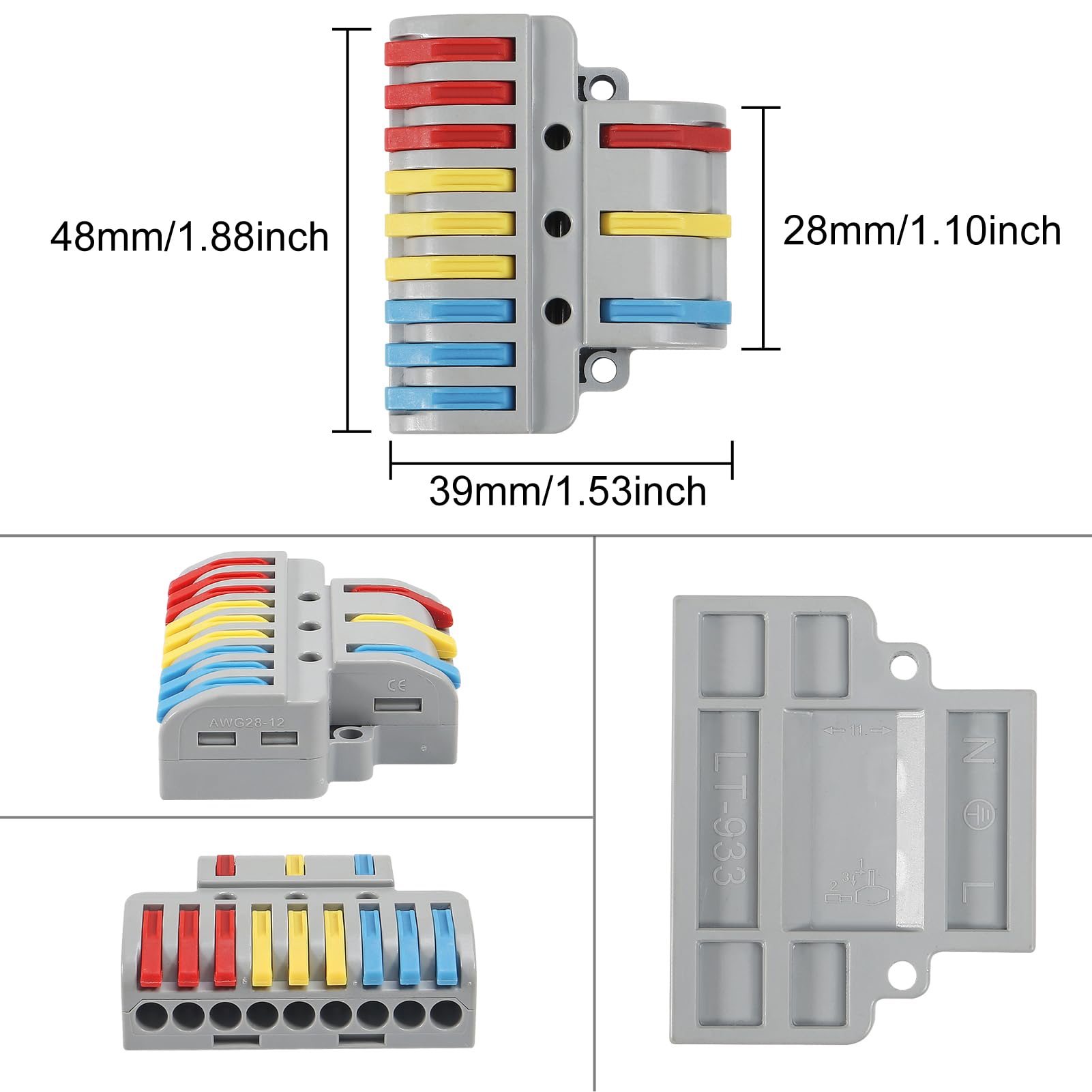 AITRIP 10 PCS Compact Wire Connectors, Lever Nut Electrical Wire Connectors, Compact Splicing Connectors - Image 2