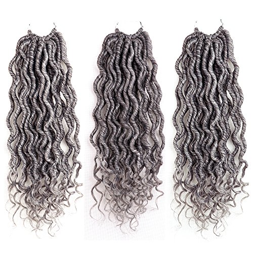 6 Packs Goddess Locs Crochet Hair Wavy Curly Faux Locs Crochet Braids Synthetic Hair Extensions Dreadlocks Crochet Locs Low Temperature...