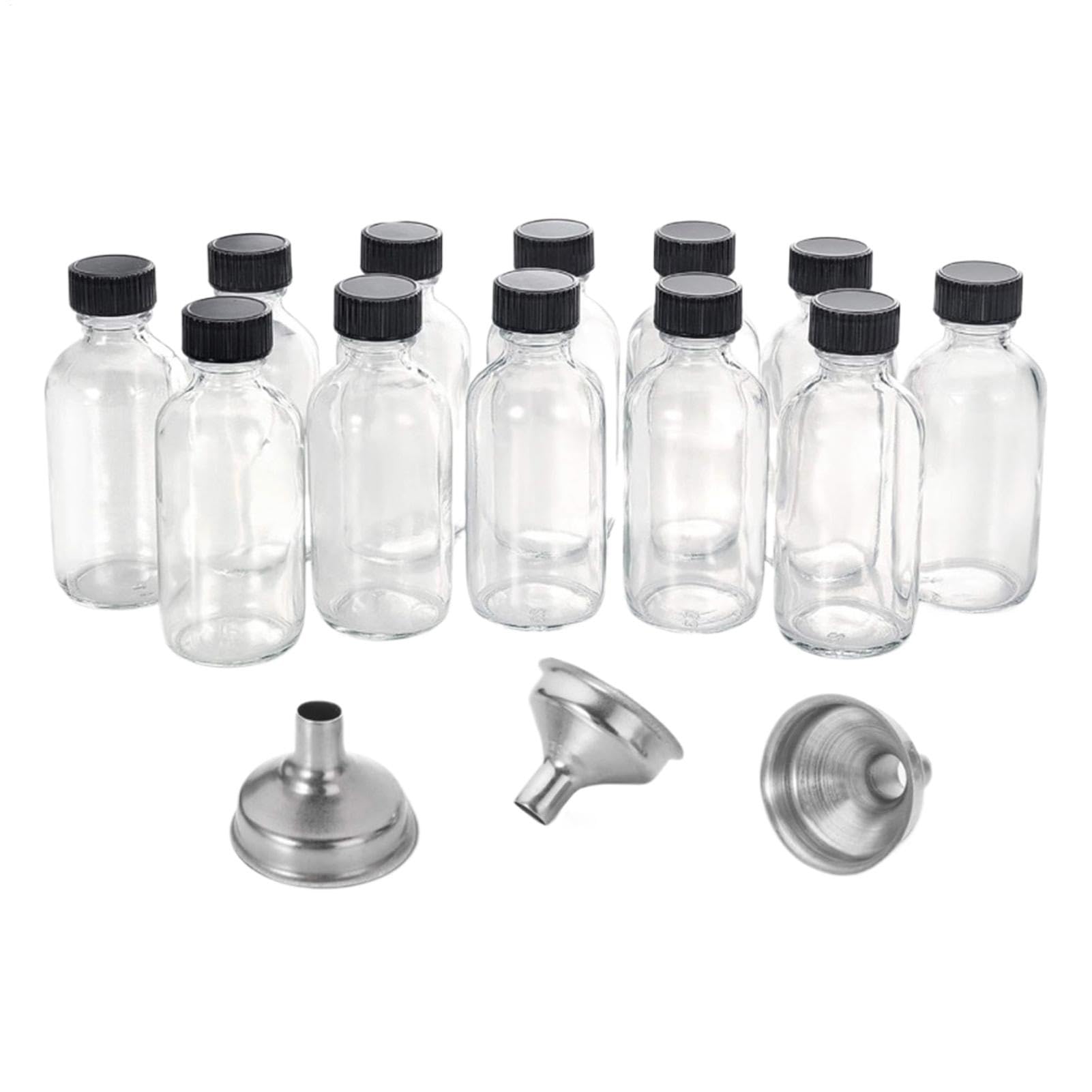 Botellas de cristal herméticas zwxqe con embudos de acero para aceites y pociones