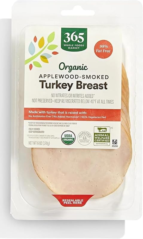 365 by Whole Foods Market Organic Applewood Smoked Sliced Turkey, 6 OZ