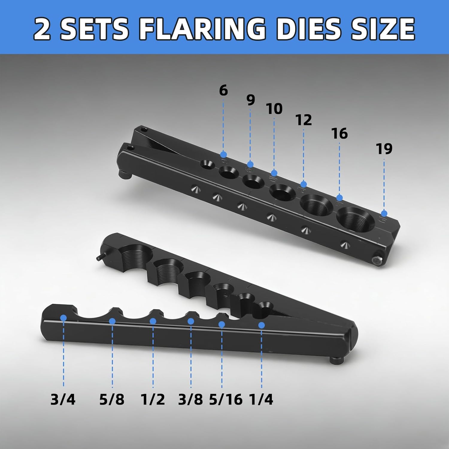 DOMINOX Eccentric Flaring Tool Kit, 1/4-3/4 Inch (6-19mm) 45 Degree HVAC Flare Tool for Copper Pipe, Aluminum Pipe, Stainless Steel Pipe