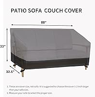 Vista 6 de Easy-Going Funda impermeable para sofá de exterior, funda resistente para sofá de patio de 3 plazas, resistente al viento, funda para muebles