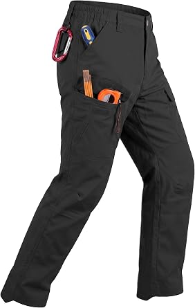 Mens Cargo Work Pants Water Resistant Ripstop Tactical Hiking Pants