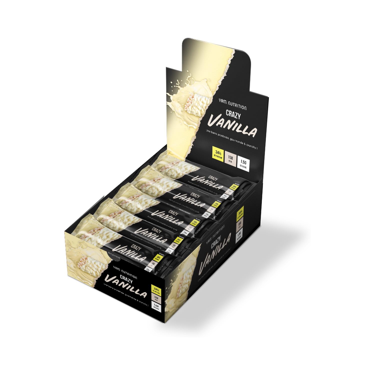 Barres Protéinées Crazy (Boite de 18 barres) (Vanille)