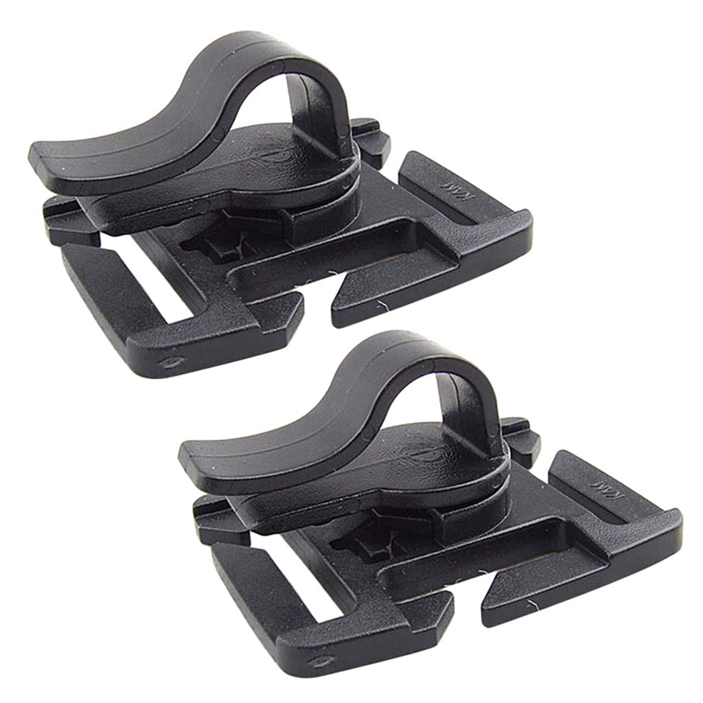 Pack of Two Water Tube Clip Hose Clamp Fixed Rotation Snaps Buckle for Webbing Bladder Backpack