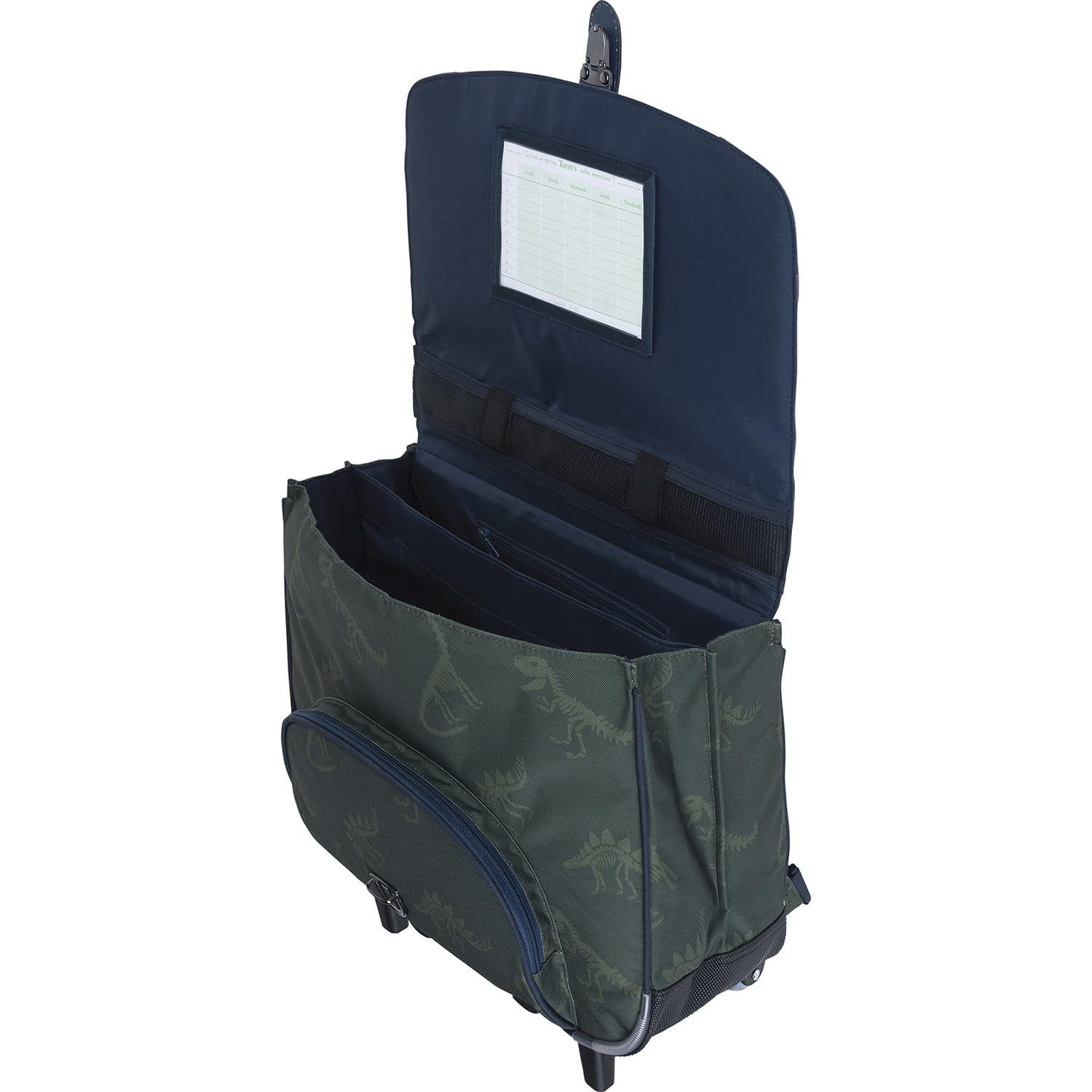 Tann's - Cartable à roulettes 38cm Les Fantaisies Alexandre Vert - Broderie Ballons Basket Foot Rugby - Cartable trolley garçon 2 Soufflets - CP CE1 CE2