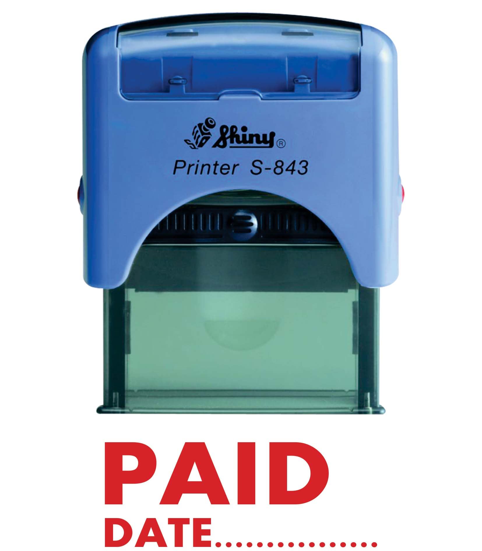 Paid with Date Self-Inking Rubber Stamp – Precision Payment Tracking and Date Stamping for Enhanced Office & Retail Workflow Efficiency