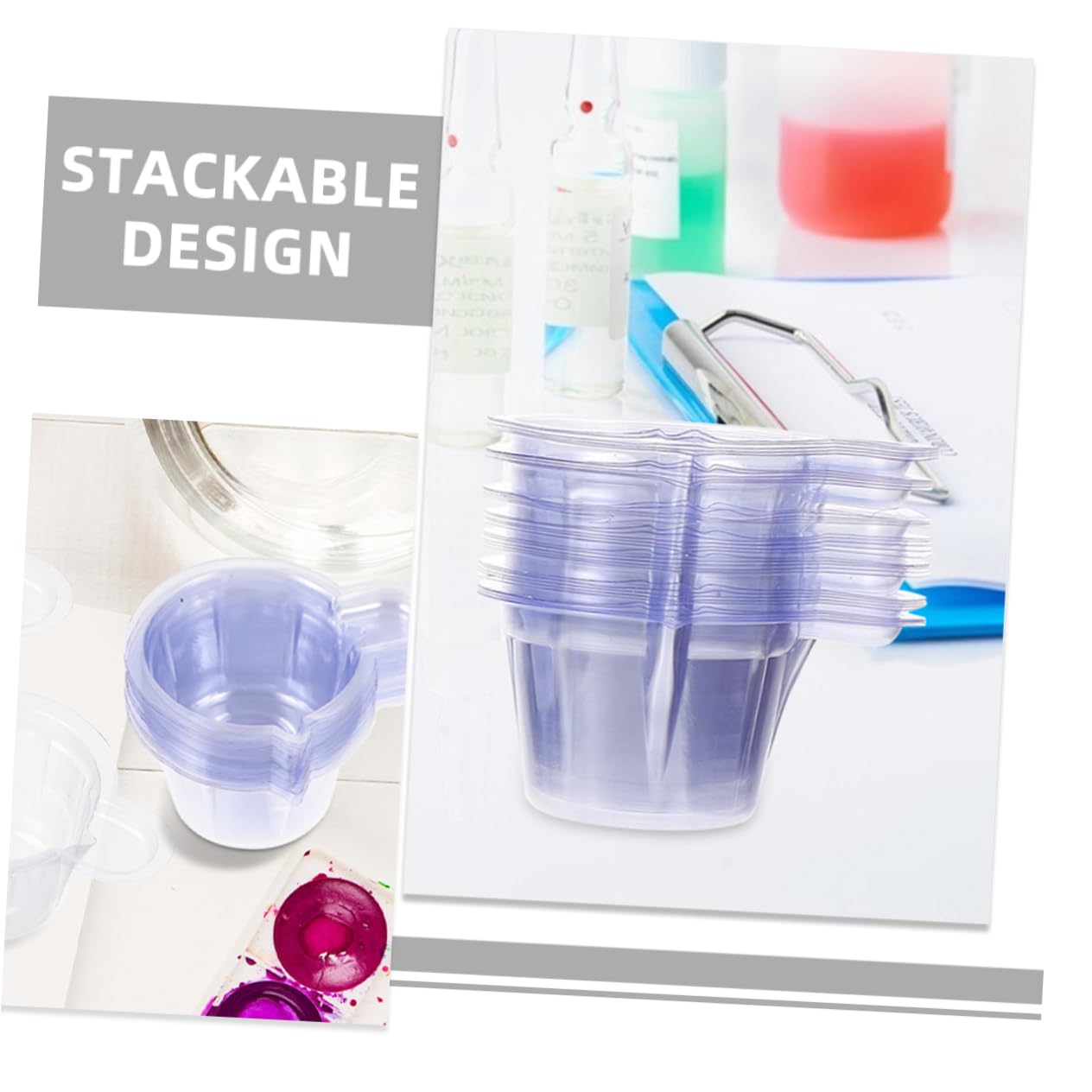 FUNOMOCYA 40ml Sample Set 200pcs Medical Specimen Cups Pee Cups for Testing Liquid Sample Container Sturdy Plastic Lab Friendly