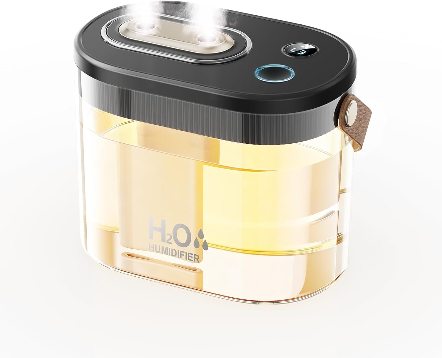 Digix Ricaricabile Portatile Umidificatore-Intelligente Display, Luce Notturna, Facile Pulire, Piccoli Umidificatori 1.4L per Camera da Letto Baby, Mini Umidificatore Personale per Piante Da Viaggio,3 Modalità nebbia, spegnimento automatico (nero)