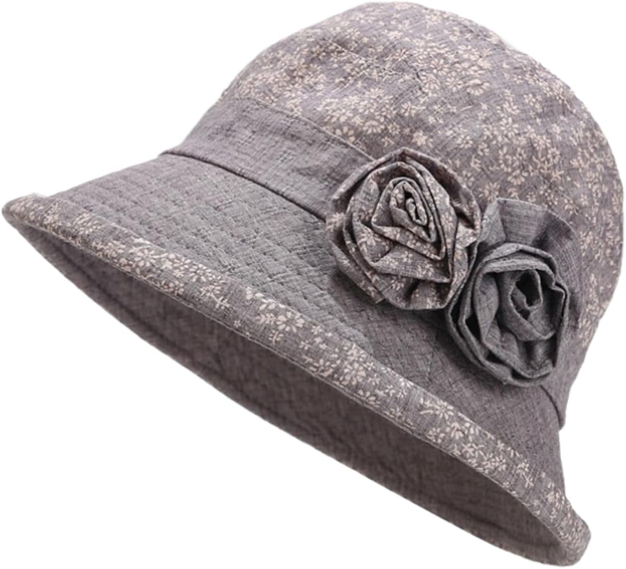 YEKEYI Women's Cotton Linen Bucket Hat Big Brim Hat Summer Sun Beach Cap Visor Sunhat