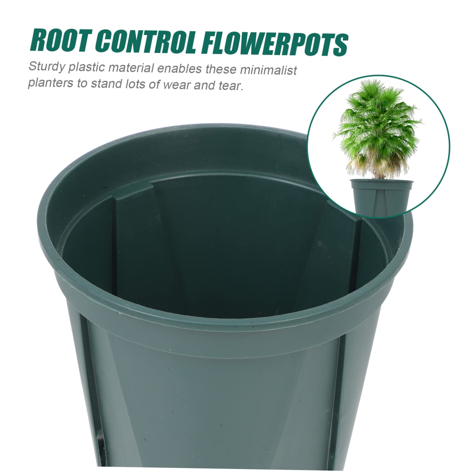 5 Pièces Lot de Pots de Fleurs Plastique Rond des Racines Respirant pour Plantes Vertes Intérieur Extérieur Jardin