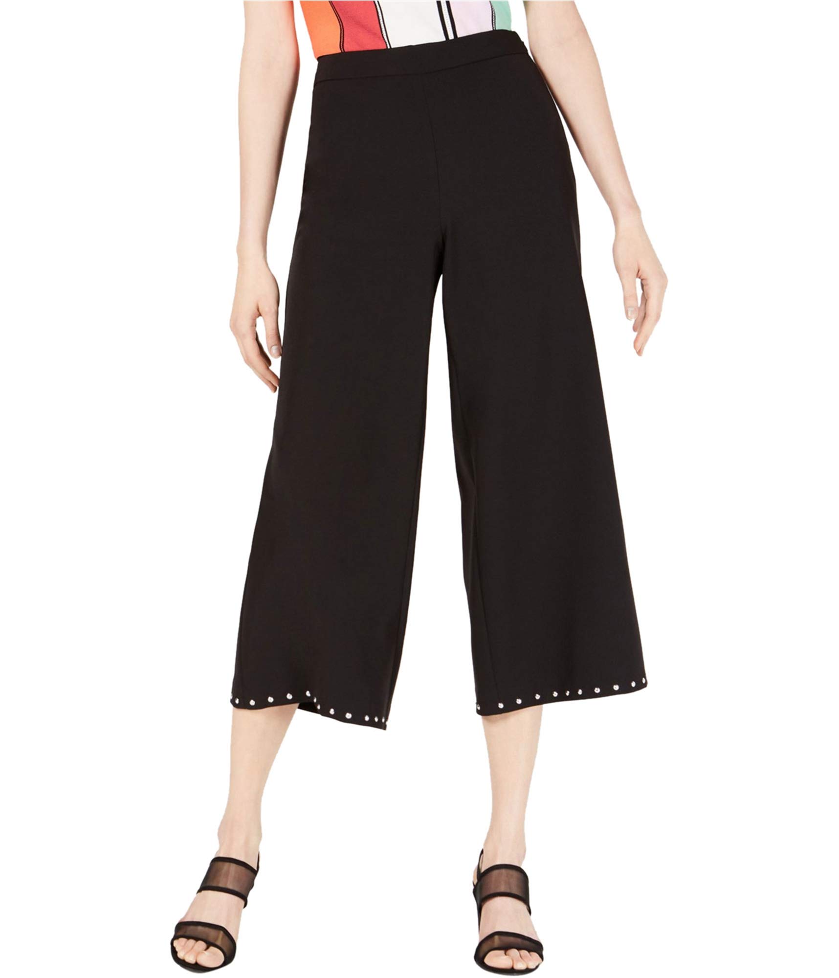 Bar III Womens Hem Casual Cropped Pants Black 0