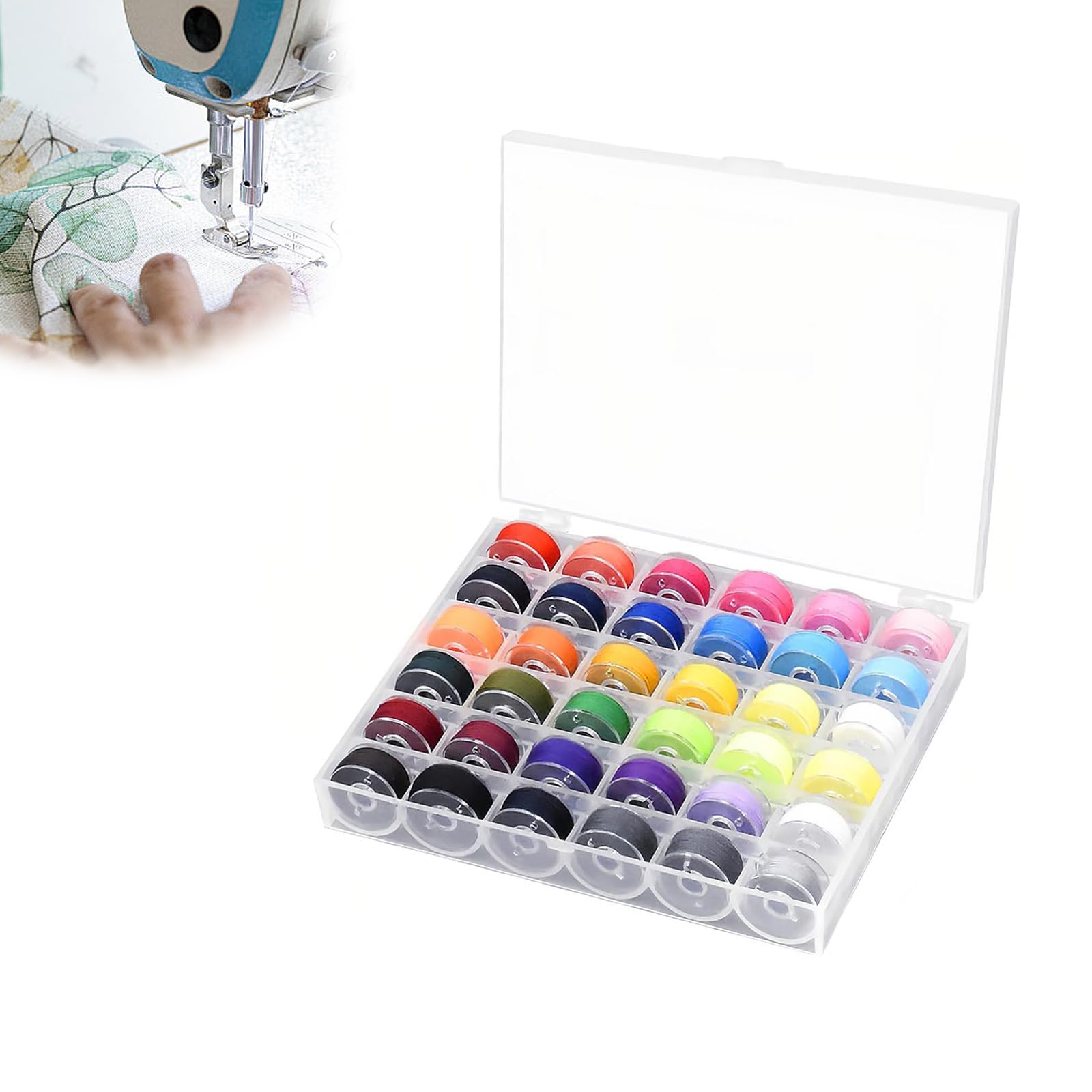 Lot De 25 Canettes à Coudre En Plastique – Compatibles Singer, Brother, Domestiques, Avec Boîte De Rangement