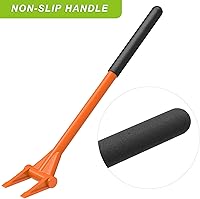 Vista 4 de Dolibest Barra de demostración de 28 pulgadas, barra de demo de 2 dientes, resistente con asa, barra de palanca de demolición con mango de acero