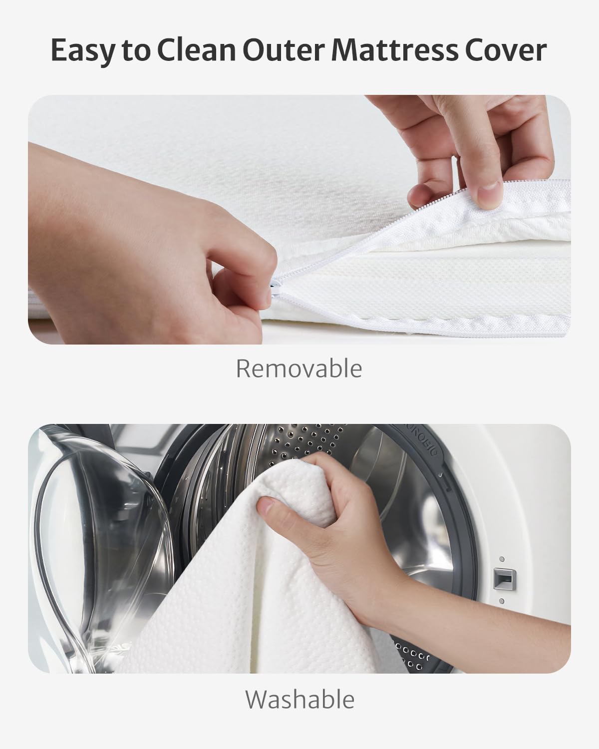 Blissful Diary Pack and Play Mattress Pad, 38x26 Pack N Play Mattresses with Removable Ultra-Soft Jacquard Cover for Baby and Toddlers, Portable High Density Foam Mattress for Pack and Play, White