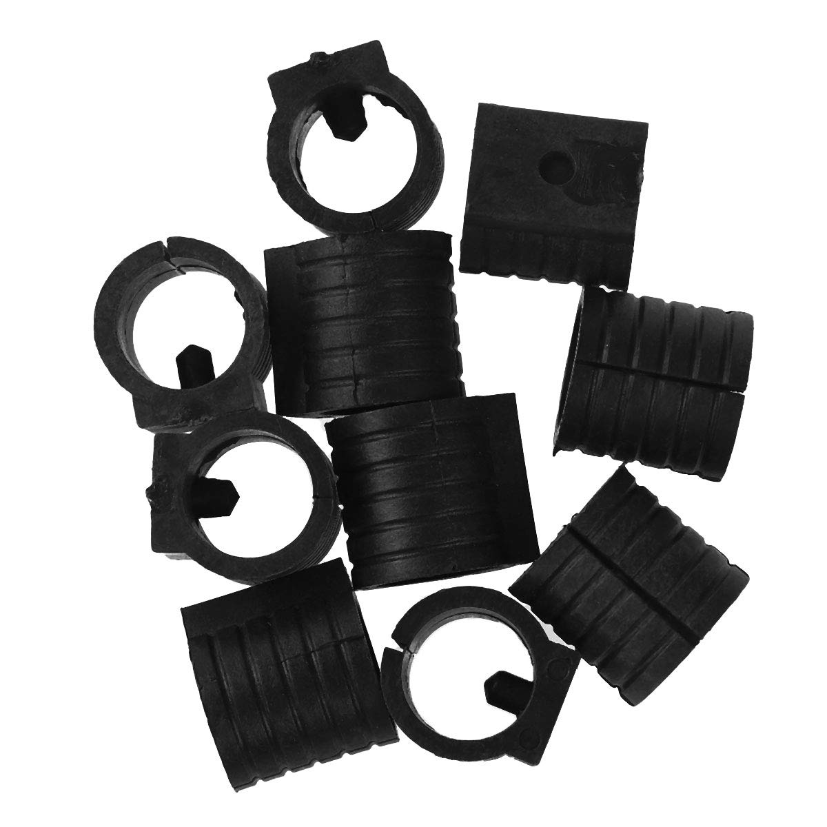 TiaoBug 10Pcs Chair Feet Tube Wrap Pads U-Shape Non-Slip Office Stool Steel Tube Clamps Foot Opening Cushion Floor Covers Prevent Scratches and Noise Black 19mm