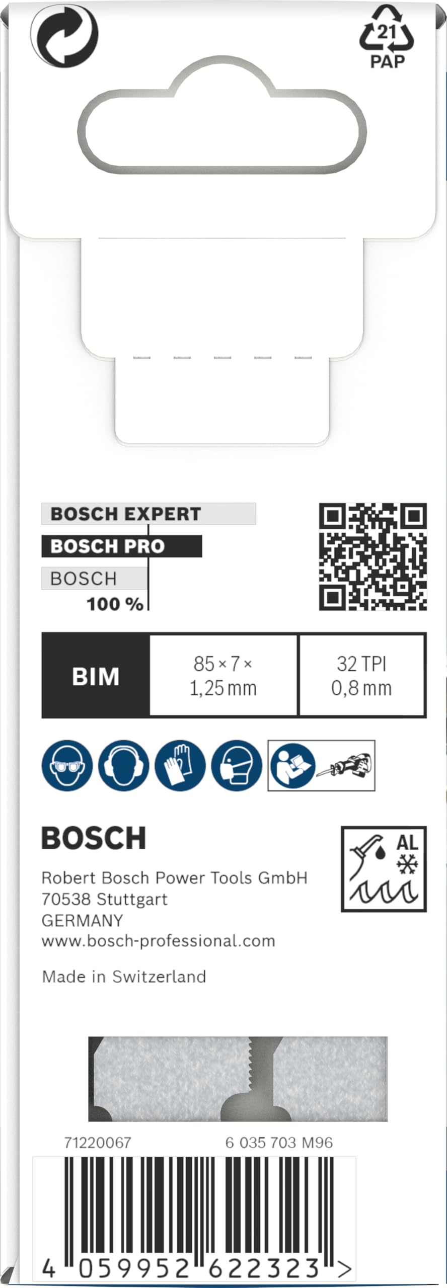 Bosch 5x Brzeszczot do piły szablastej PRO Thin Metal S325GF (do Blachy stalowe, Metale nieżelazne, Długość 85 mm, Professional Akcesoria Piła szablasta)