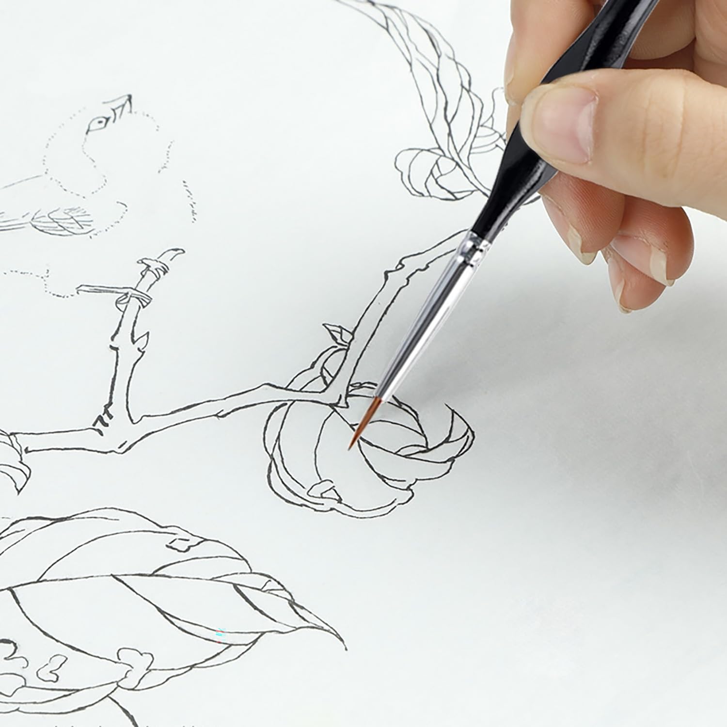 Set 6 Pennelli Per Dettagli Fini - Per Acrilico, Acquerello, Miniatura E Olio - Foto 9