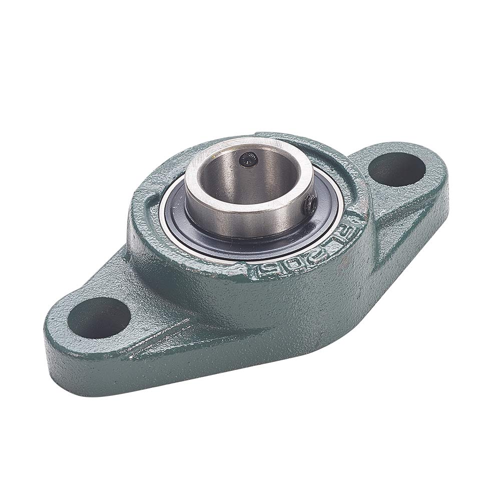 Lot De 2 Paliers à Semelle Auto-aligneurs UCP205 - Alésage 25 Mm (2.5 Cm) - En Fonte Avec Roulement à Billes Scellé - Avec Vis De Blocage