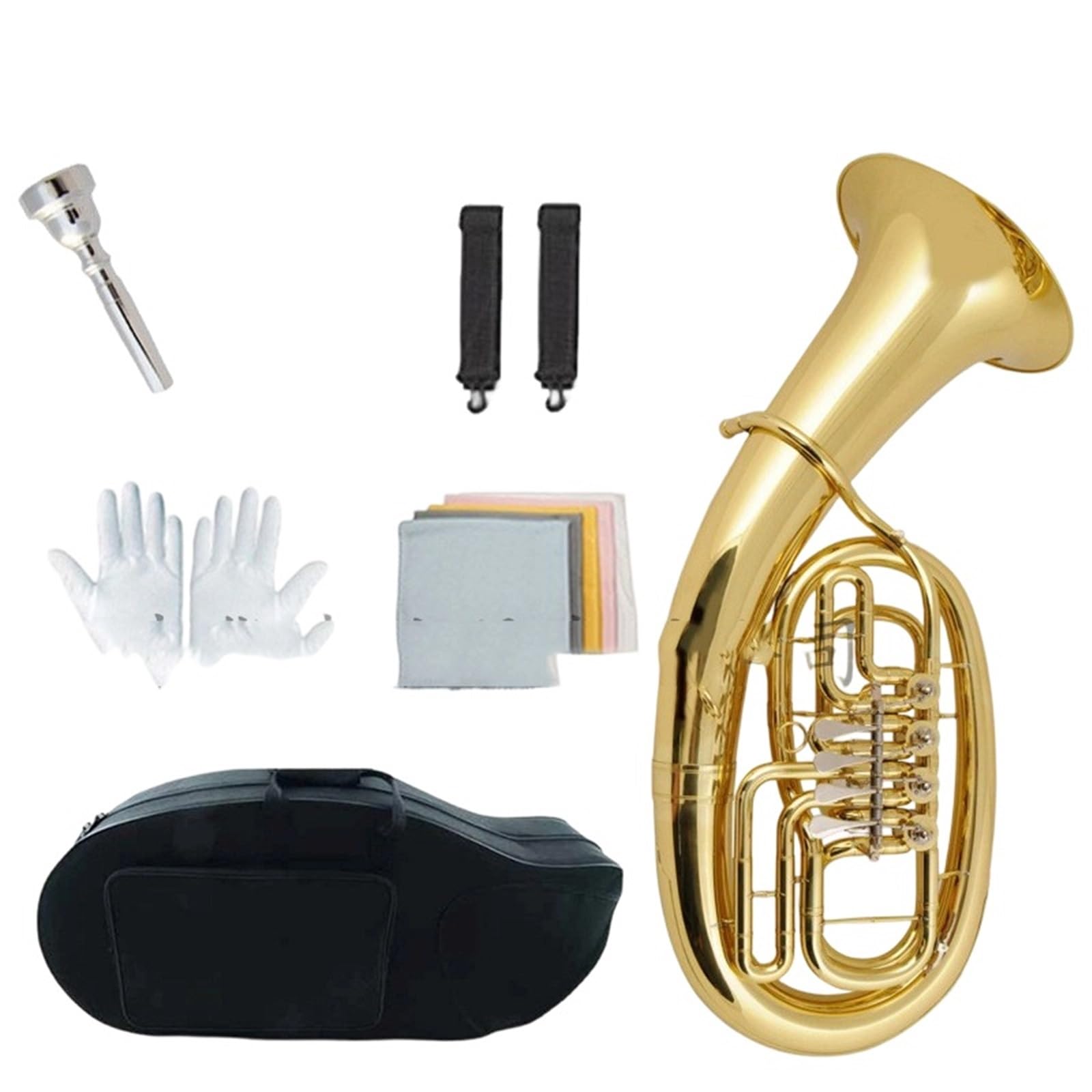 Kit Deuphonium Euphonium À Quatre Touches Plates Laqué Or Grand Instrument Basson