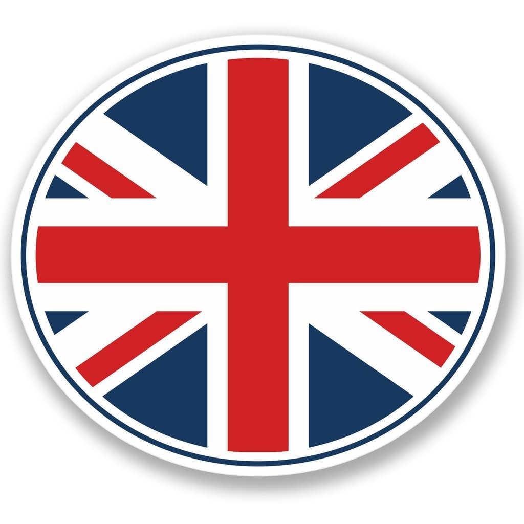 Destinationvinyl Multi 2 X 10Cm/100Mm Oval Union Jack Window Cling Sticker Car Van Campervan Glass #4346