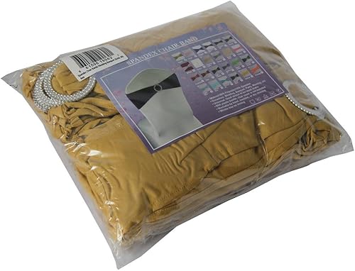Miniatura 3 de WELMATCH Bandas de elastano doradas para silla, 50 unidades, para decoración de bodas, banquetes, fiestas, eventos, lazos para sillas (dorado, 50)