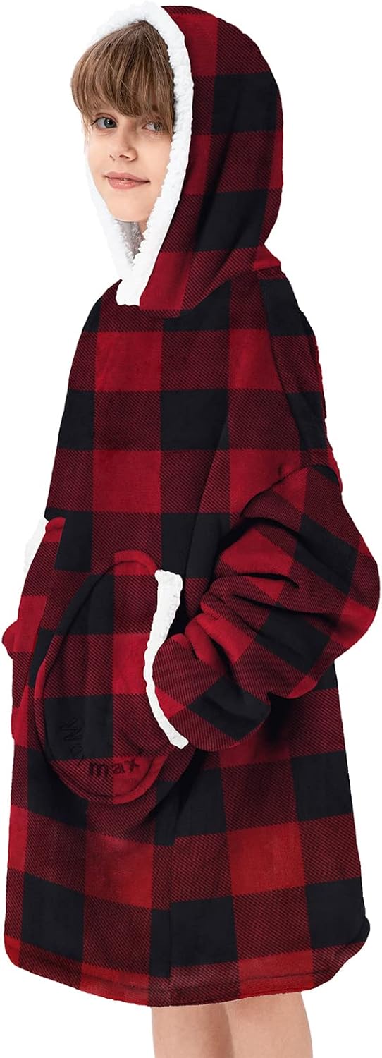 American Trends Wearable Blanket Hoodie, Oversized Sherpa Warm Hoodie Blanket Thick Sweatshirt, Gift for Women Men Girls - Image 5