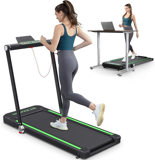 Folding treadmill for home, THERUN 2.5HP Under Desk Treadmill w/Widened Shock Absorption Running Belt, Foldable Walking Running Machine w/Adjustable Speeds 1-12km/h,Non-Assembly
