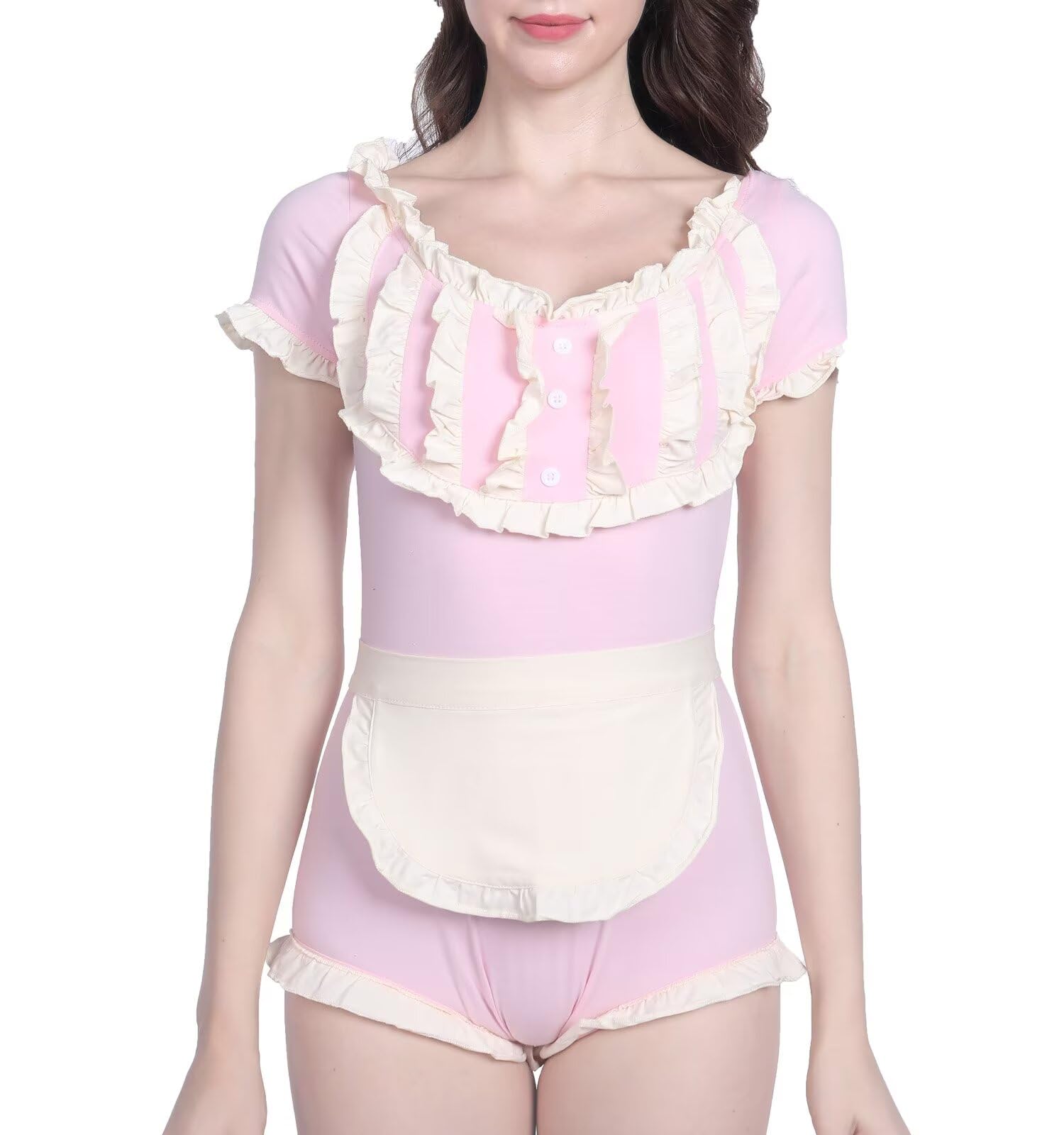 Landofgenie Body Donna Bodysuit in Cotone 95% con 3 Bottoni all'Inguine Comodo e Traspirante per Tutto Il Giorno, Sport & Ufficio